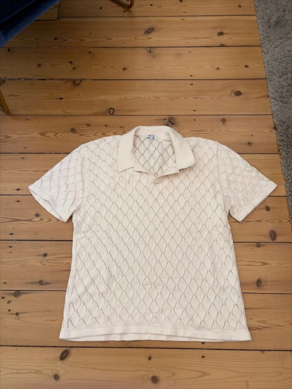 Off-White Knit Polo Short Sleeve Shirt Men's Size L